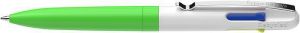 Kuličkové pero &quot;Take 4 neon&quot;, zeleno-bílá, 0,5 mm, stiskací mechanismus, 4-barevné, SCHNEI