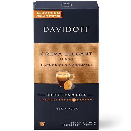 Kávové kapsle "Crema Elegant Lungo", 10 ks, DAVIDOFF 522672