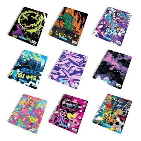 Spirálový sešit "Fantasy colours", A4+, linkovaný, 60 listů, motorka, MITAMA 62620-90069