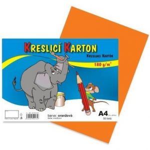 Kreslicí karton barevný A4/50/180g - oranžová, STEPA