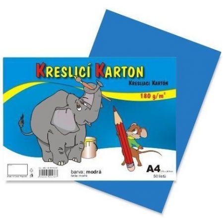 Kreslicí karton barevný A4/50/180g - světle modrá, STEPA