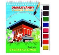 AKIM omalovánky A5 s barvami Štěňátko a med