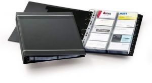 Vizitkář &quot;VISIFIX&quot;, antracitová, 400 ks, rejstřík A-Z, na šířku, DURABLE 238858