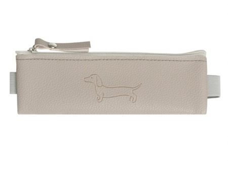 Penál etue mini s gumou na diář Sausage Dog gray 20x4cm