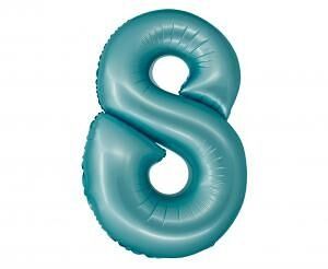 GD balónek fóliový 76cm "8" modrý mat