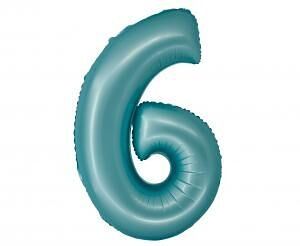 GD balónek fóliový 76cm "6" modrý mat