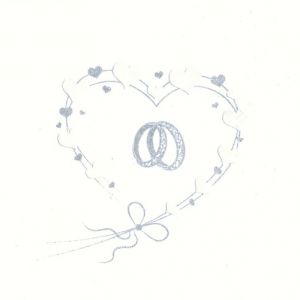 Ubrousky MAKI L (20ks) Wedding Rings in Heart Silver (pearl effect)