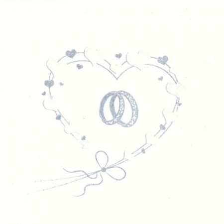 Ubrousky MAKI L (20ks) Wedding Rings in Heart Silver (pearl effect)