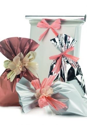 Dárkový sáček Dots double metal 12 x 17,5 cm