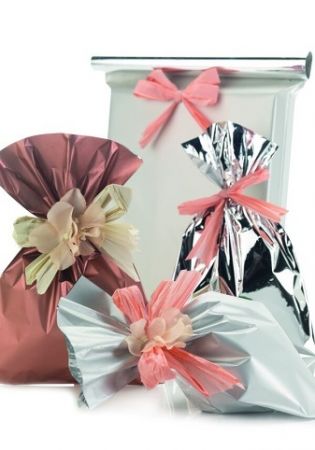 Dárkový sáček Dots double metal 12 x 17,5 cm