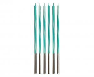 Dortové svíčky 6 ks Candy tyrkysové