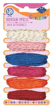 Dekorační provázky - raffia 6 barev po 5 m orientální