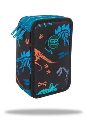 Penál 3 zipy Jumper Fossil - vybavený