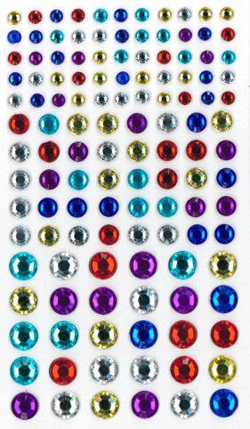 Samolepící kamínky DS79 - 4, 6, 8mm 125 ks mix bárev
