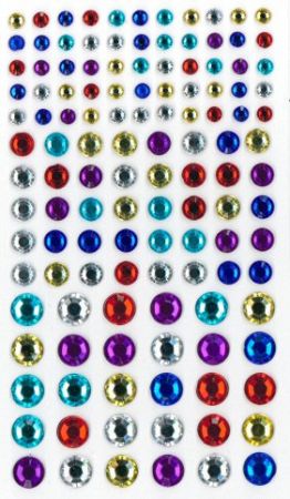 Samolepící kamínky DS79 - 4, 6, 8mm 125 ks mix bárev
