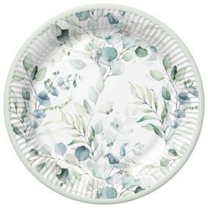 Papírový talíř malý - Eucaliptus Twigs