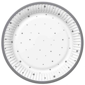 Papírový talíř malý - Ornament Silver