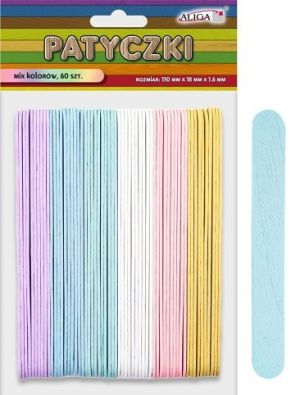 Dřívka velká pastelová 60 ks mix barev