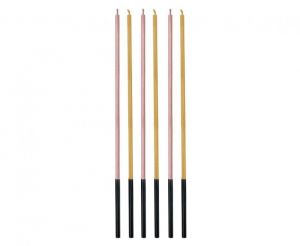 Dortové svíčky 6 ks růžové / zlaté