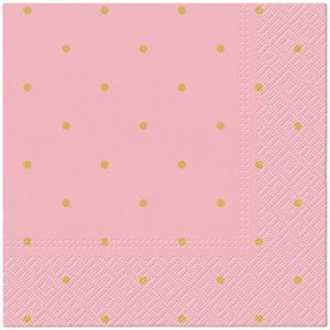Ubrousky PAW Dekor L (20ks) Golden Dots light pink