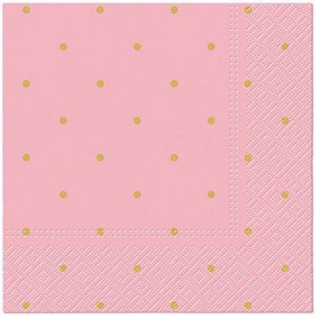 Ubrousky PAW Dekor L (20ks) Golden Dots light pink