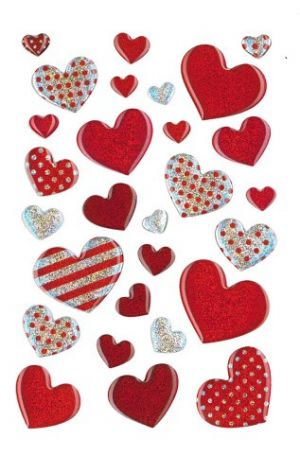 Samolepka srdíčka 8 x 12 cm NK-8924