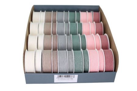 Atlasová stuha na špulce 44 ks tmavé