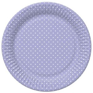 Papírový talíř velký - White Dots on Lavender