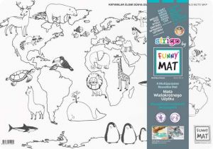 Podložka na kreslení FUNNY MAT - Mapa světa + pastelky zdarma