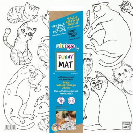 Podložka na kreslení FUNNY MAT - Kočky + pastelky zdarma