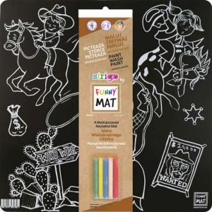 Podložka na kreslení FUNNY MAT - Divoký západ + křídy zdarma
