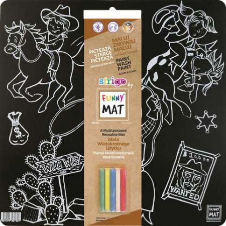 Podložka na kreslení FUNNY MAT - Divoký západ + křídy zdarma