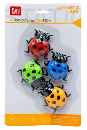 Magnety beruška barevné 4 ksPK19-46