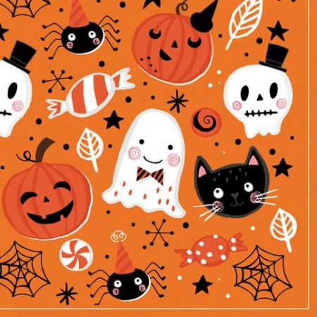 Ubrousky DAISY L (20ks) Orange Halloween Booo