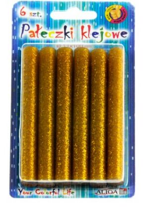 Lepící tyčinka s brokátem zlatá