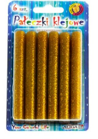 Lepící tyčinka s brokátem zlatá