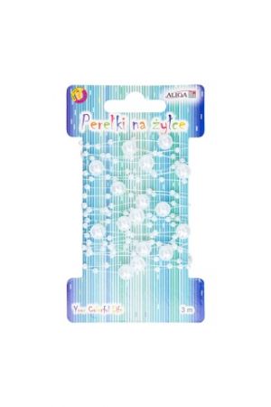 Vlasec 3 m s bílými perličkami 3 a 8 mm