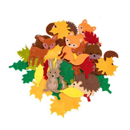 Samolepka z filcu 35 ks podzimní mix