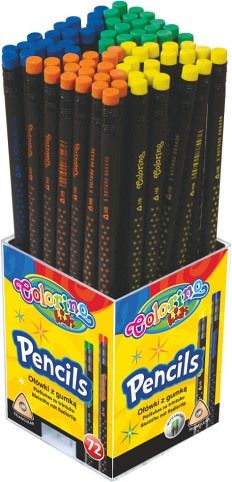 Colorino tužka s gumou hvězdičky /72/