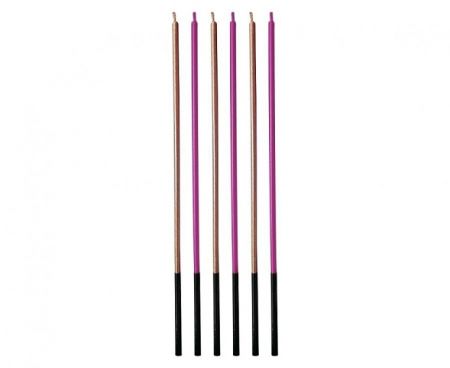 Dortové svíčky 6 ks růžové tmavé / zlaté