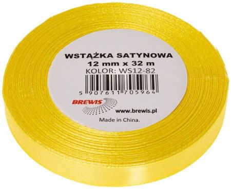 Atlasová stuha 12 mm žlutá - 82
