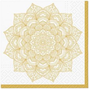 Ubrousky PAW Dekor C (20ks) Mandala Golden