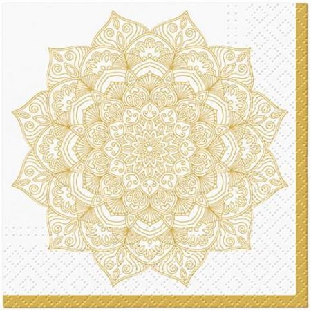 Ubrousky PAW Dekor C (20ks) Mandala Golden