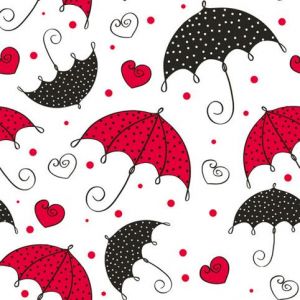 Ubrousky DAISY L (20ks) Lovely Umbrellas with Red Hearts