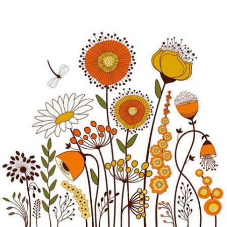 Ubrousky DAISY L (20ks) Graphic Earth Tones Meadow