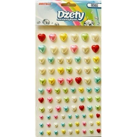 Samolepící kamínky / srdíčka DS58 84ks pastelové