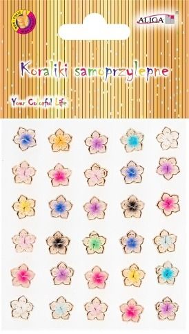Kamínky samolepící 10 mm kytičky