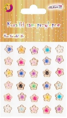 Kamínky samolepící 10 mm kytičky