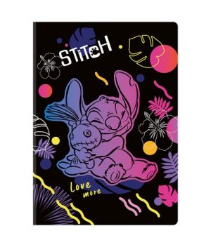 Sešit A5 60 listů Stitch black vzor 2 linka