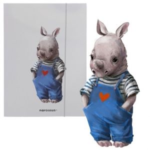 Desky s gumou A4 CUTE Nosorežec